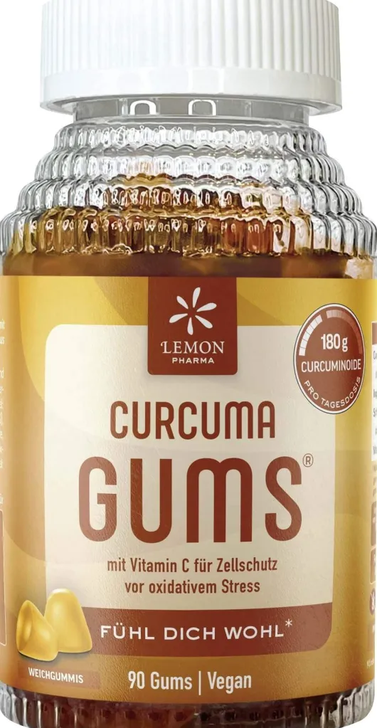Lemon Pharma Curcuma Gums Ingwer-Orange-Geschmack 90 Stück