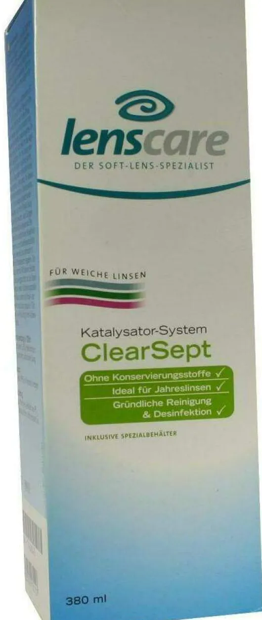 Lenscare Clearsept 380 ml + Behälter 1 Kombipackung