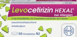 Levocetirizin Hexal bei Allergien 5 mg 50 Filmtabletten