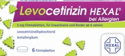 Levocetirizin Hexal bei Allergien 5 mg 6 Filmtabletten
