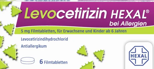Levocetirizin Hexal bei Allergien 5 mg 6 Filmtabletten