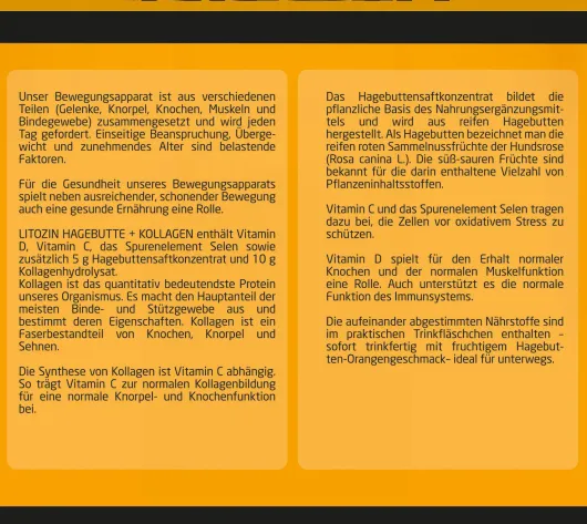 Litozin Hagebutte + Kollagen Trinkflasche 30 x 25 ml
