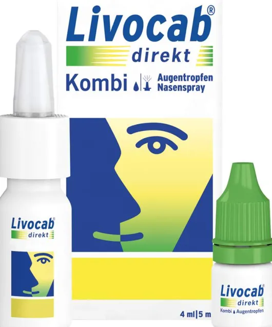 Livocab direkt Kombipackung 4 ml Augentropfen + 5 ml Nasenspray 1 Kombipackung