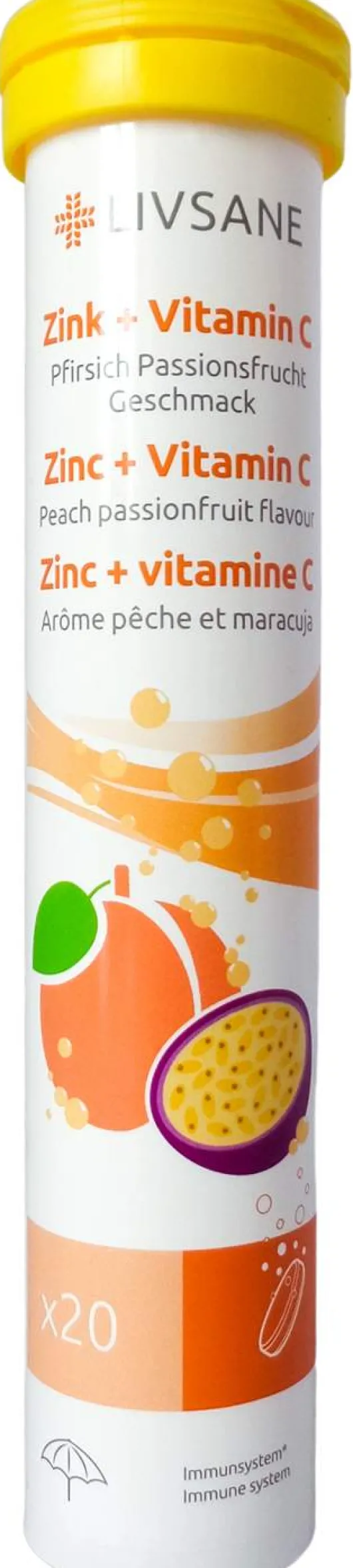 Livsane Zink & Vitamin C 20 Brausetabletten