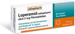 Loperamid-ratiopharm akut 2 mg - 10 Filmtabletten