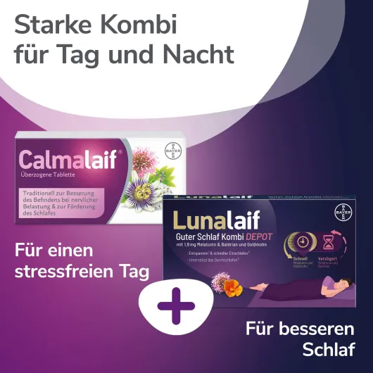 Lunalaif Guter Schlaf Kombi Depot 30 Tabletten + Calmalaif 40 überzogene Tabletten