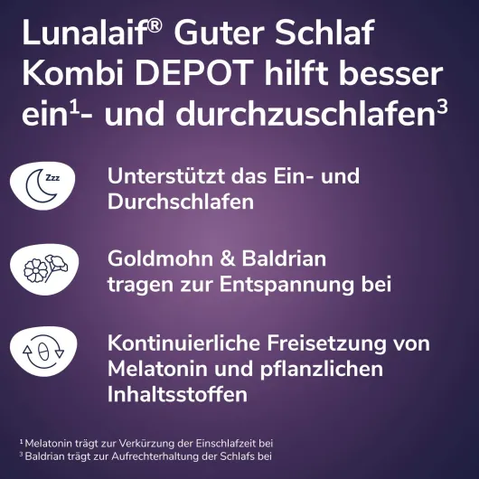 Lunalaif Guter Schlaf Kombi Depot 30 Tabletten + Calmalaif 40 überzogene Tabletten