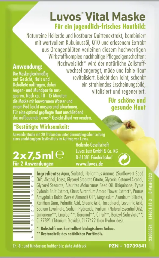 Luvos Naturkosmetik Heilerde Vital 2 X 7,2 ml Maske