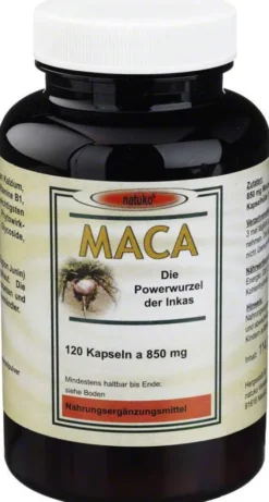 Maca Kapseln 850 mg Macawurzelpulver Aus Ökoanbau 120 Kapseln