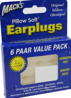 Macks Earpluggs 6 Paar Lärmschutz Ohrstöpsel