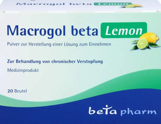Macrogol Beta Lemon Plv.Z.Her.E.Lsg.Z.Einnehmen 20 Stück