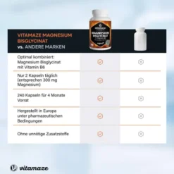 Magnesium Bisglycinat+Vitamin B6 Kapseln 240 Kapseln