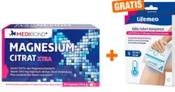Magnesium Citrat XTRA Medibond 90 Kapseln + gratis Sofort Kühl Kompresse 1 Stück