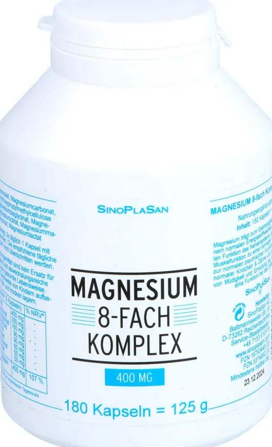 Magnesium 8fach Komplex 400 mg 180 Kapseln