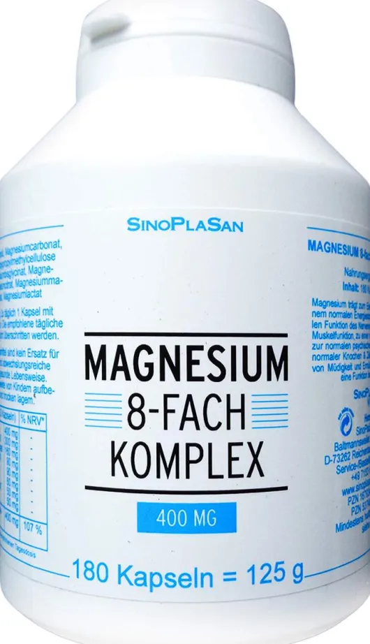 Magnesium 8fach Komplex 400 mg 180 Kapseln
