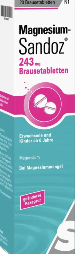 Magnesium Sandoz 243 mg 20 Brausetabletten