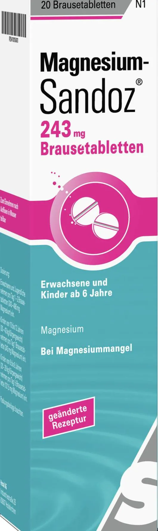 Magnesium Sandoz 243 mg 20 Brausetabletten