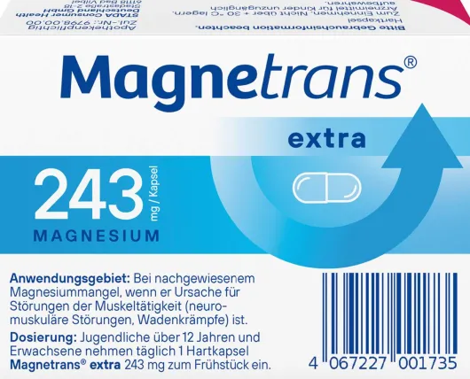 Magnetrans Extra 243 mg 20 Hartkapseln