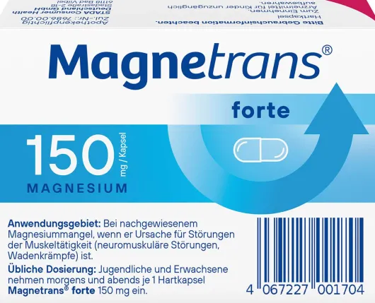 Magnetrans Forte 150 mg 20 Hartkapseln