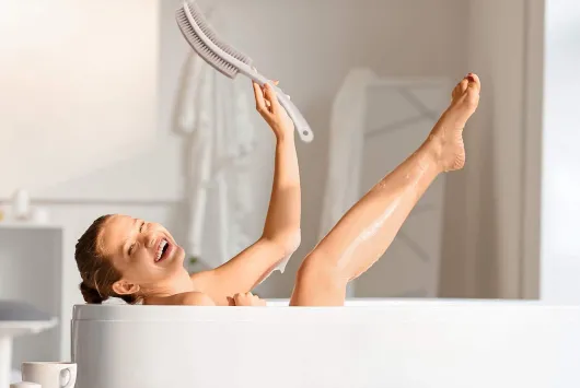 Massagebürste mit Naturhaarborsten