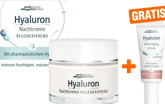 medipharma cosmetics Hyaluron Nachtcreme regenerierend 50 ml + gratis Hyaluron Anti - Aging Serum 5 ml