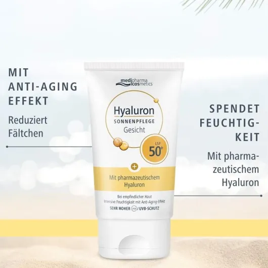 medipharma cosmetics Hyaluron Sonnenpflege Gesicht LSF 50+ 50 ml Creme