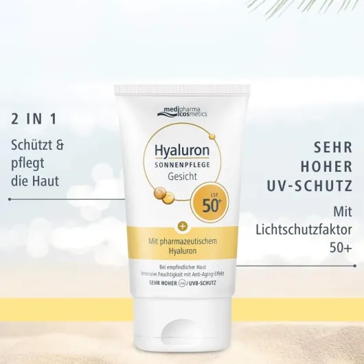medipharma cosmetics Hyaluron Sonnenpflege Gesicht LSF 50+ 50 ml Creme