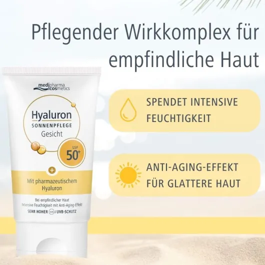 medipharma cosmetics Hyaluron Sonnenpflege Gesicht LSF 50+ 50 ml Creme