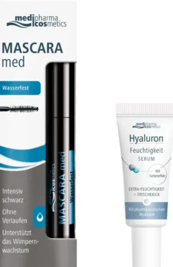 medipharma cosmetics Mascara med wasserfest 5 ml + gratis Hyaluron Feuchtigkeit Serum 5 ml