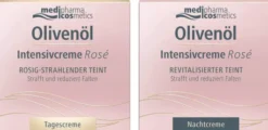 medipharma cosmetics Olivenöl Intensiv Rose Tagescreme 50 ml + Rose Nachtcreme 50 ml