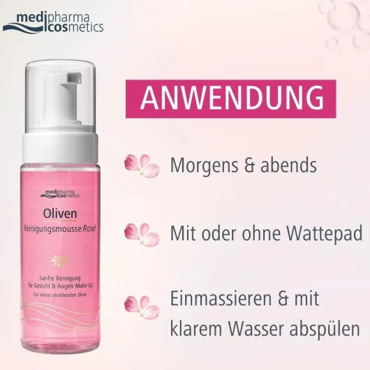 Medipharma Cosmetics Oliven Reinigungsmousse Rose 150 ml
