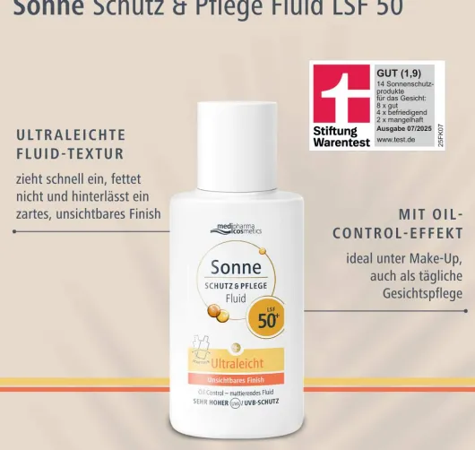 medipharma cosmetics Sonne Schutz & Pflege Fluid ultraleicht LSF 50+ 50 ml Lotion