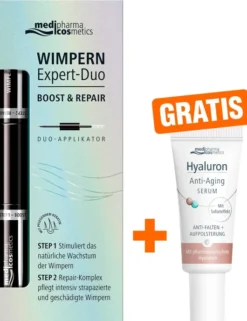 medipharma cosmetics Wimpern Expert - Duo Boost und Repair 8 ml Stift + gratis Hyaluron Anti - Aging Serum 5 ml