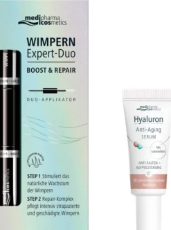 medipharma cosmetics Wimpern Expert - Duo Boost und Repair 8 ml Stift + gratis Hyaluron Anti - Aging Serum 5 ml