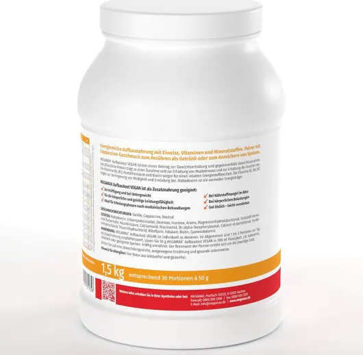 Megamax Aufbaukost Vegan Cappuccino 1500 G Pulver