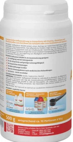 Megamax Aufbaukost Vegan Neutral 500 G Pulver