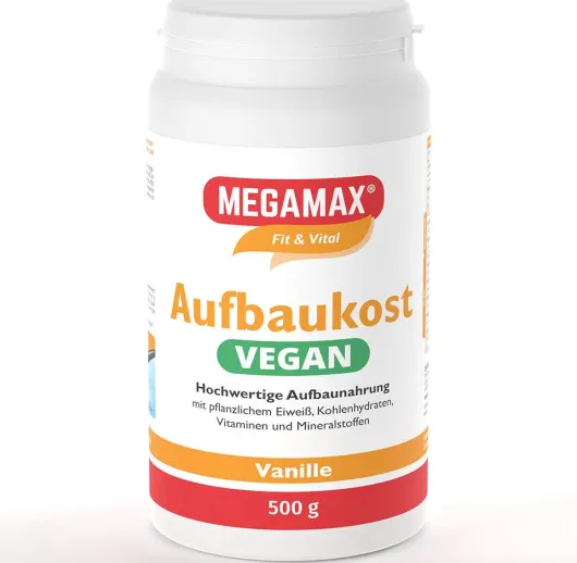 Megamax Aufbaukost Vegan Vanille 500 G Pulver