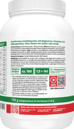 Megamax Eiweiß 100 Erdbeer 750 G Pulver