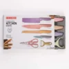 Messerset Bunt 6-Teilig mit Schäler & Küchenschere