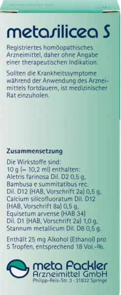 Metasilicea S 50 ml Tropfen