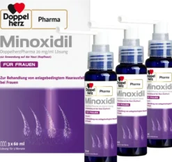 Minoxidil Doppelherz Pharma 20 mg je ml 3 x 60 ml Lösung für Frauen