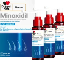 Minoxidil Doppelherz Pharma 50 mg je ml 3 x 60 ml Lösung für Männer