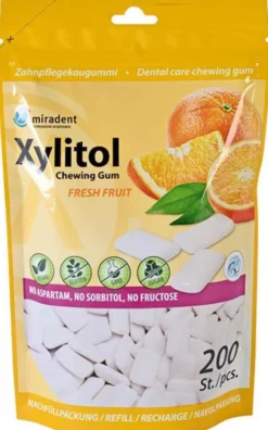 Miradent Xylitol Chewing Gum Refill Frucht 200 Stück