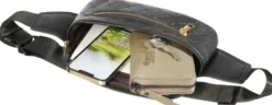 Modische Gürteltasche schwarz, sehr leicht mit 120 cm Gürtel
