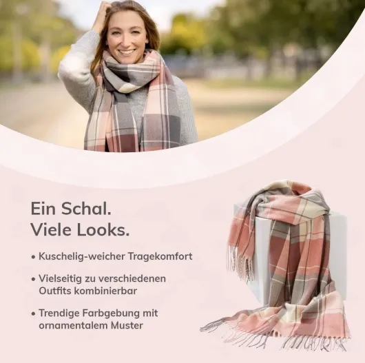 Modisches Schaltuch kariert, 1 Stück