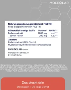 Moleqlar Fisetin Flavonoid Extract 60 Kapseln