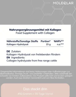 Moleqlar Kollagen-Peptide 450 G Pulver