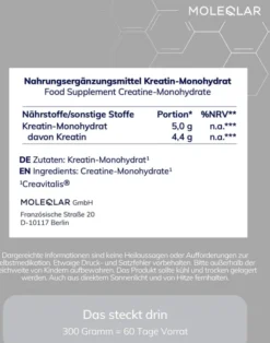 Moleqlar Kreatin Creatine Monohydrrat 300 G