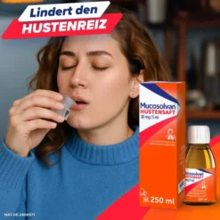 Mucosolvan Saft 30 mg pro 5 ml 250 ml + Rhinospray Plus bei Schnupfen mit Feindosierer 10 ml