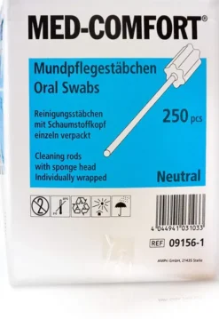 Mundpflegestäbchen Schaumstoff Neutral 250 Stäbchen